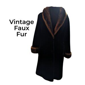 Vintage Faux Fur Coat Small 4-6